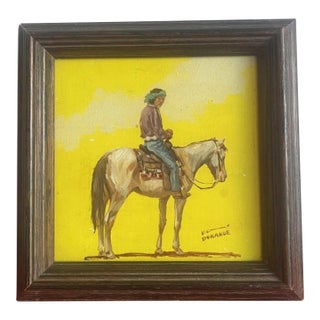 Vic Donahue “Pima” Western Illustration Art American Indian on Horseback Cowboy For Sale