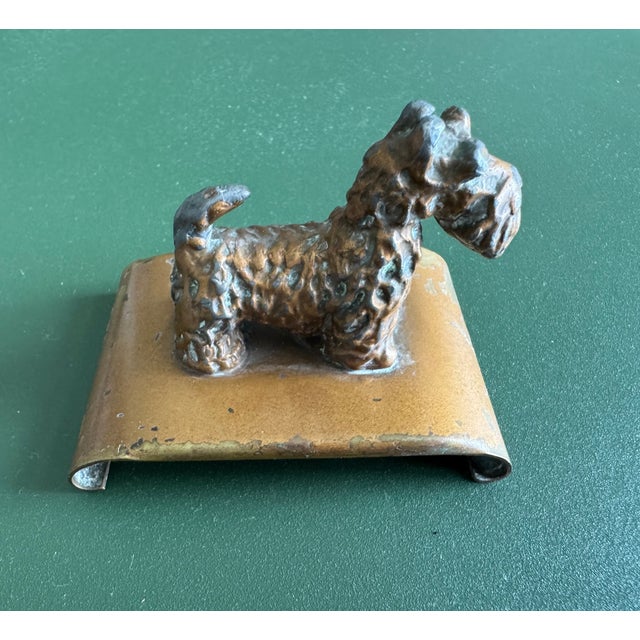 Bronze Antique Scottie McClelland Barclay Art Deco Miniature, Verdigris For Sale - Image 8 of 12