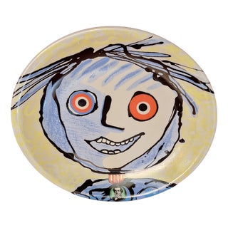 Porcelain Plate by Enrico Baj Produced by Media Italia for Tognana, Italy, 1990s For Sale
