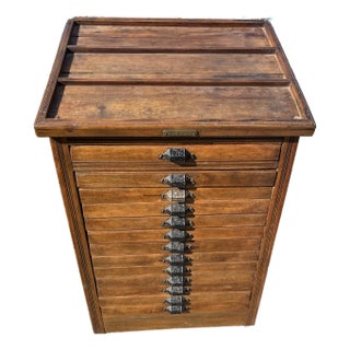 Antique 13 Tray Hamilton Printers Typesetters Cabinet For Sale