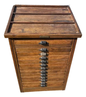 Antique 13 Tray Hamilton Printers Typesetters Cabinet