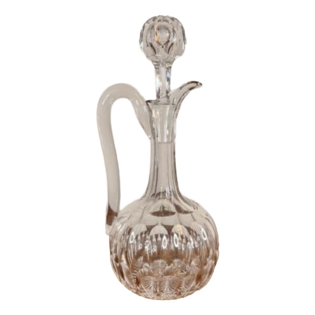 Antique Edwardian Glass Ewer, 1900, Set of 2 For Sale