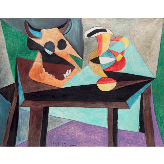 Artist: Pablo Picasso Title:Nature Morte Tête De Taureau Medium: Giclee Marks: L.E numbered Paper size: watercolour paper...