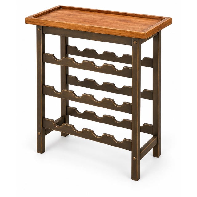French Country Vintage Thai Teak Wine Console & Side Tables in Antique Bronze—Set of 3 For Sale - Image 3 of 7