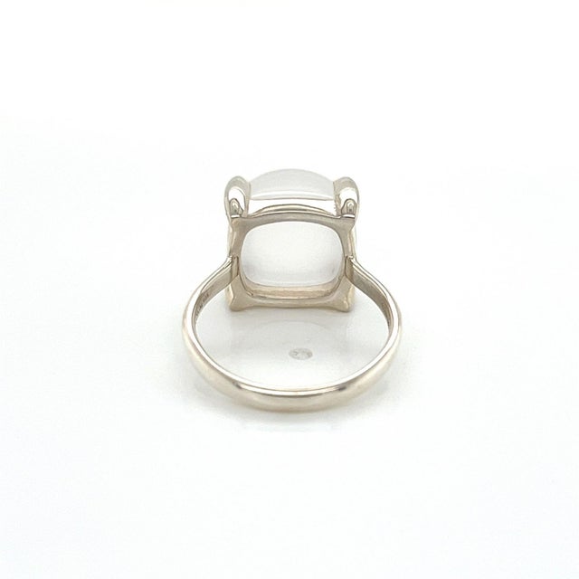 Late 20th Century Tiffany & Co. Paloma Picasso Sugar Stacks Milky Quartz Sterling Silver Ring Size 6 For Sale - Image 5 of 8