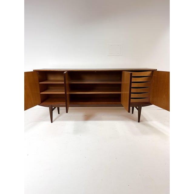 1960's Mid Century Scandinavian Teak Credenza For Sale - Image 4 of 9