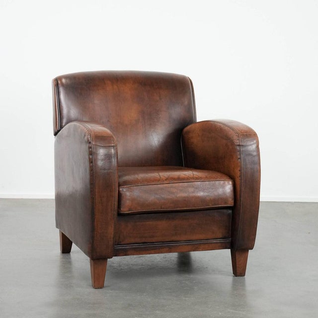 Vintage Brown Sheepskin Armchair For Sale - Image 17 of 17