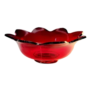 Vintage Fenton Red Amberina Petal Bowl Serving Dish