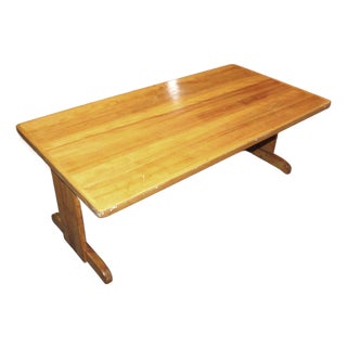 Vintage 5 Ft. Wooden Coffee Table For Sale