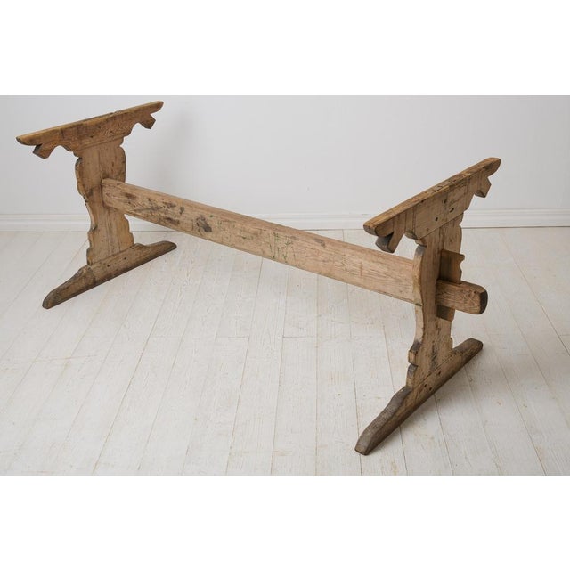 Large Antique Swedish Dining Trestle Table in Pine For Sale - Image 13 of 17