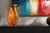 Murano Bulbous Orange Marbled Flared Lip Art Glass Vase For Sale - Image 4 of 16