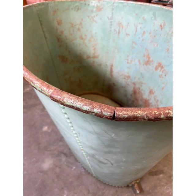 Metal Fantastic 19th Century Oversized Painted French Tub, Probably for Grapes For Sale - Image 7 of 7