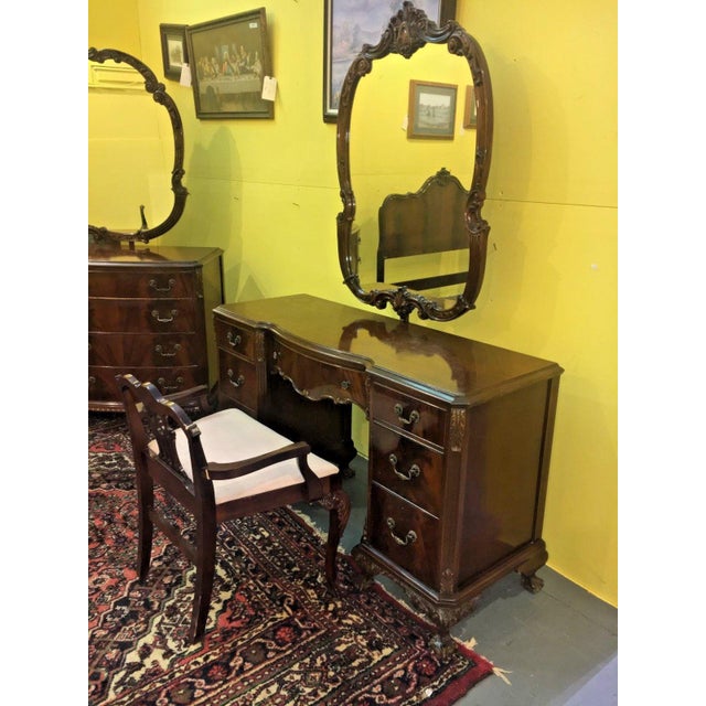 Antique 1930's Colonial Revival Flame Mahogany Bedroom Set Chairish