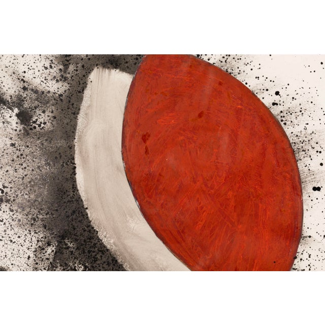 Red William Antonow, Untitled (82-P9) Signed Acrylic on Paper Detroit Cass Corridor For Sale - Image 8 of 9