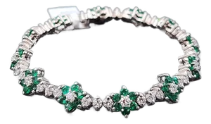7.35 Ct Natural Emerald & Diamond Tennis Bracelet