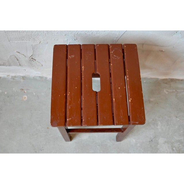 Rustic Wooden Farm Stool For Sale - Image 5 of 6