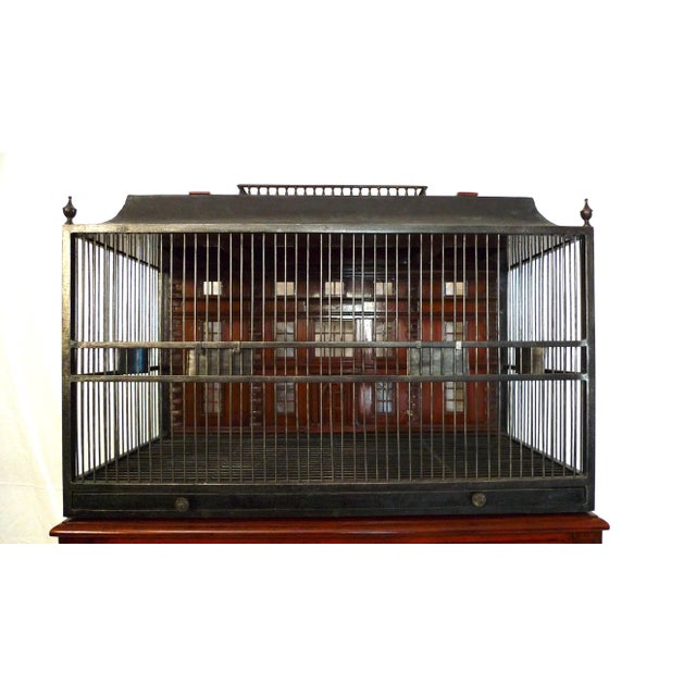 1990s Style Bird Cage in the Shape of a Mansion With Fitted