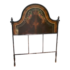 Late 19th Century Art Iron with Faux Bois Headboard