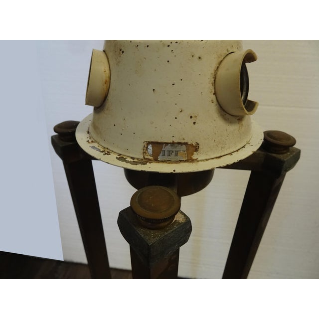 Gorgeous Lamp in Good Vintage Condition. Solid and Firm. The Brass could use a cleaning. The white part that holds the...