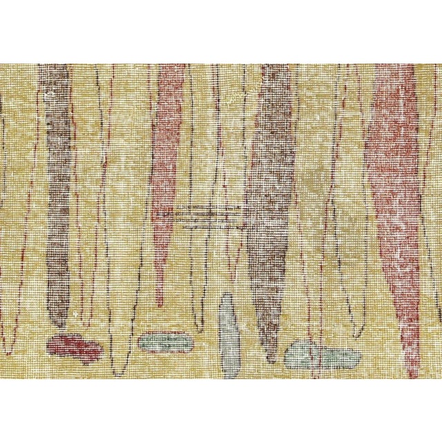 1960s Turkish Mid-Century Modern Runner. Hand woven with wool on cotton foundation in the Sparta region of Western...