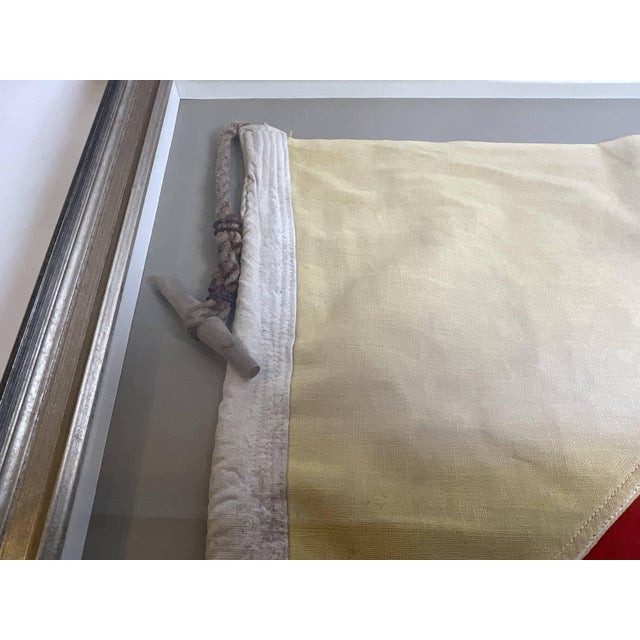 Vintage Nautical Signal Flag In Shadow Box Frame For Sale - Image 9 of 9