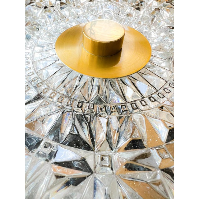 Vintage Scandinavian Pendant Lamp in Brass and Crystal attributed to Carl Fagerlund, 1960s-1970s For Sale - Image 9 of 12