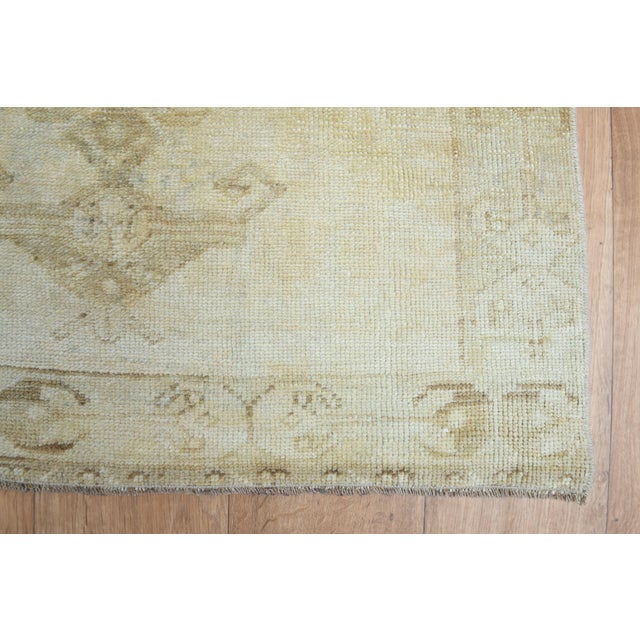 1970s Vintage Turkish Handmade Wool Cotton Beige Runner Rug For Sale - Image 9 of 11