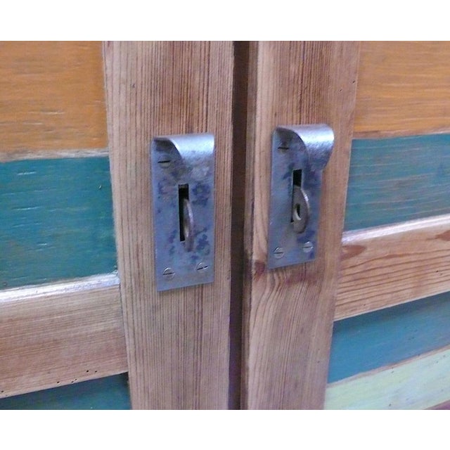 Antique Locker Cabinet with 2 Doors in Wood, 1890s For Sale - Image 9 of 11