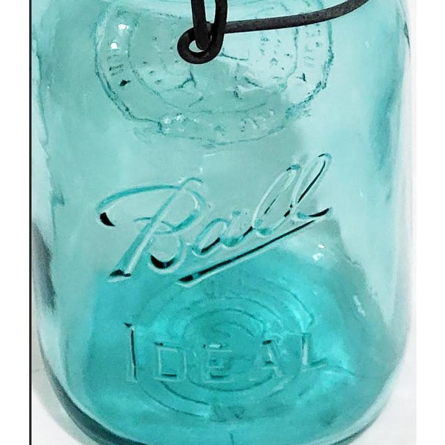 1940s Vintage Ideal Ball Mason Jars With Wired Lid - Set of 3 For Sale - Image 5 of 5