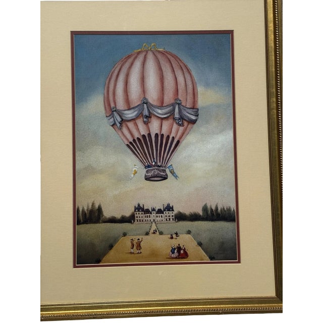Mid 20th Century The First Ascent by a Woman Hot Air Balloon Print by Alexandra Churchill For Sale In Phoenix - Image 6 of 8