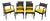 Late 20th Century Set of Six Baker Furniture Regency Ebonized and Parcel Gilt Cane Dining Chairs For Sale