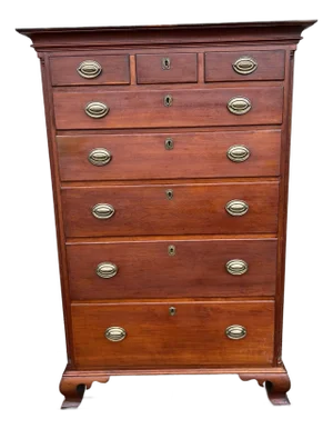 A Very Fine Antique Cherry Chippendale Tall Chest, Bucks County, Pa, Circa 1790s