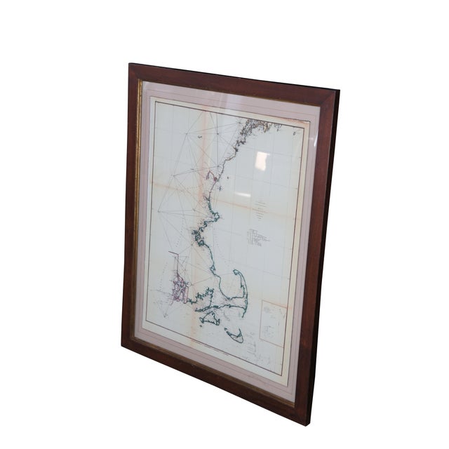 Vintage Soicher Marin navigational survey reproduction map of the eastern coast of the united states circa 1844-1854. It...