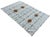Handmade Cotton Vegetable Dyed Area Rug, White, Sky Blue, Sage Green Star Dash Striped Dhurrie-5'x8' For Sale - Image 10 of 13