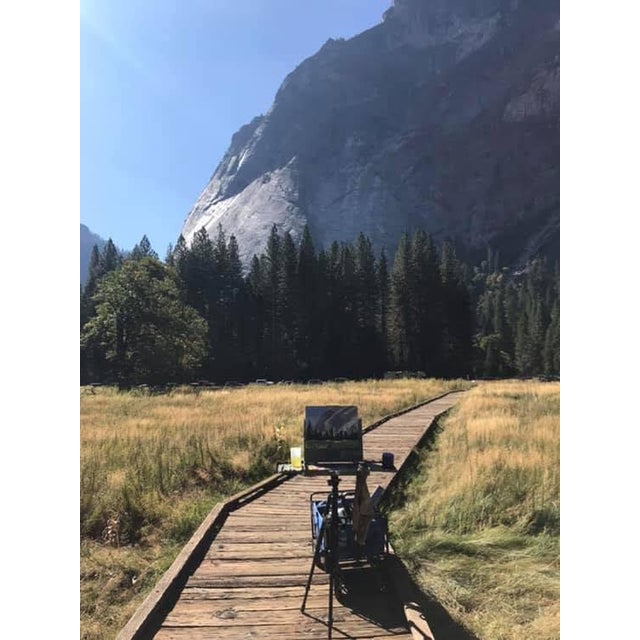 Quiet Places & Journeys — Yosemite Plein Air Original oil painting by L. Haas, 11 x 14 in unframed gesso‑primed masonite...