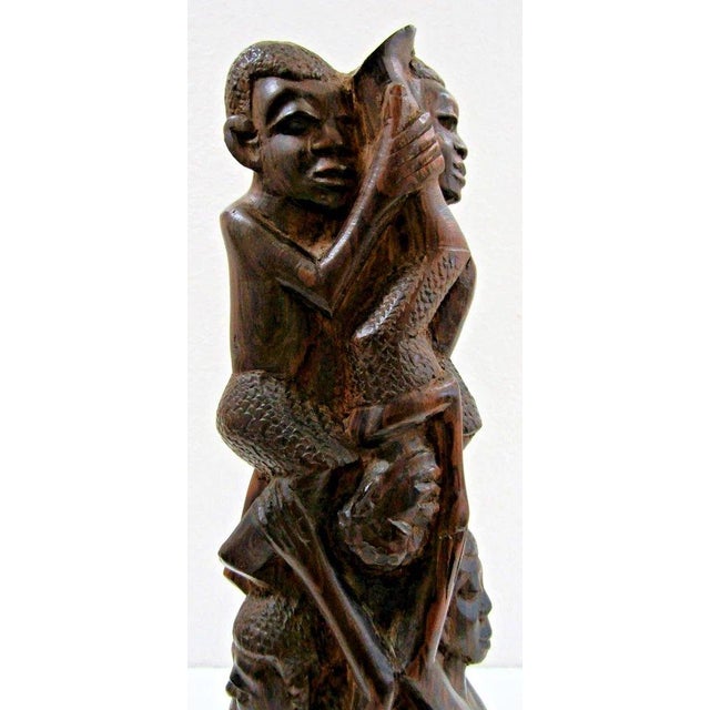 Vintage Makonde Tree of Life Ujamaa Wood Carving Sculpture For Sale - Image 17 of 17