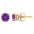 Contemporary 14K Yellow Gold 5X5MM Round Purple Amethyst Solitaire Stud Earrings For Sale - Image 3 of 5