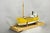 Modern Large 48" Vintage Wooden Fishing Vessel Model Ship Yellow Hull South Korean Flag For Sale - Image 3 of 18