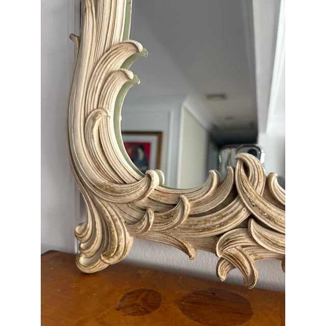 Mid 20th Century Vintage Serge Roche Style Small Wall Mirror For Sale - Image 5 of 7