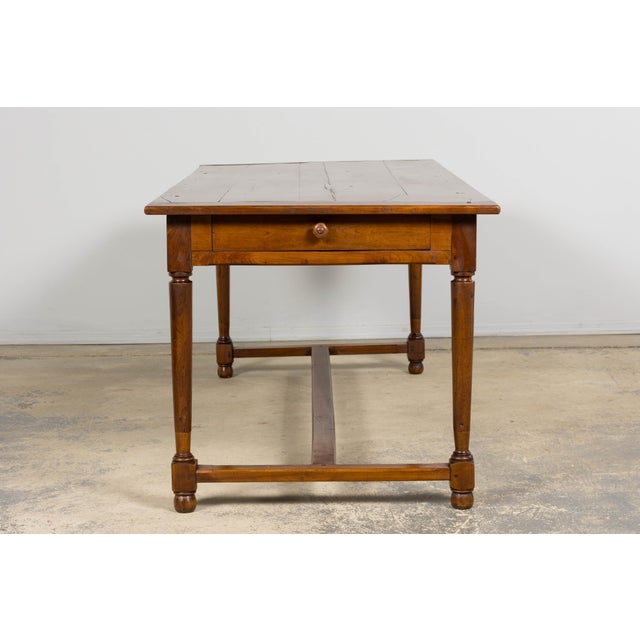 Brown Mid-19th Century French Walnut Dining Table With Drawers, Provence For Sale - Image 8 of 18