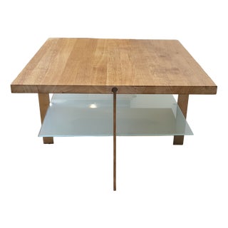 Square Coffee Table in Oak and Glass Top by Aksel Kjersgaard for Aksel Kjersgaard, Denmark For Sale