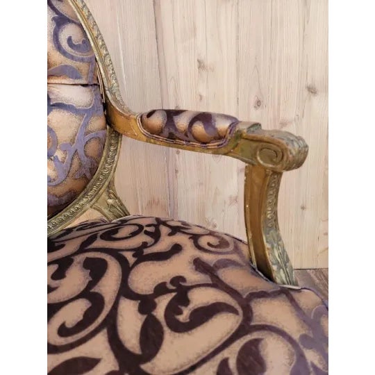 Antique French Louis XV Style Ornate Carved Giltwood Fauteuil Armchairs Newly Reupholstered - Pair For Sale In Chicago - Image 6 of 11