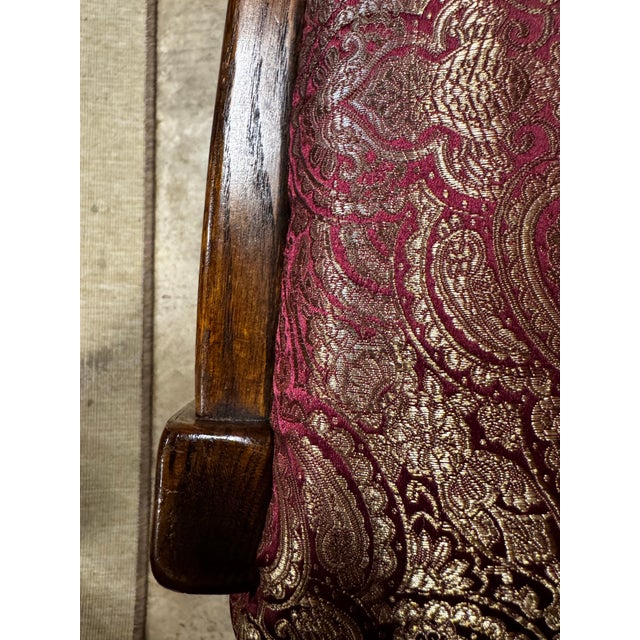 Wood 1970's Burlington Furniture Oak & Cane High-Back Dining Chairs, Set of 4 For Sale - Image 7 of 12