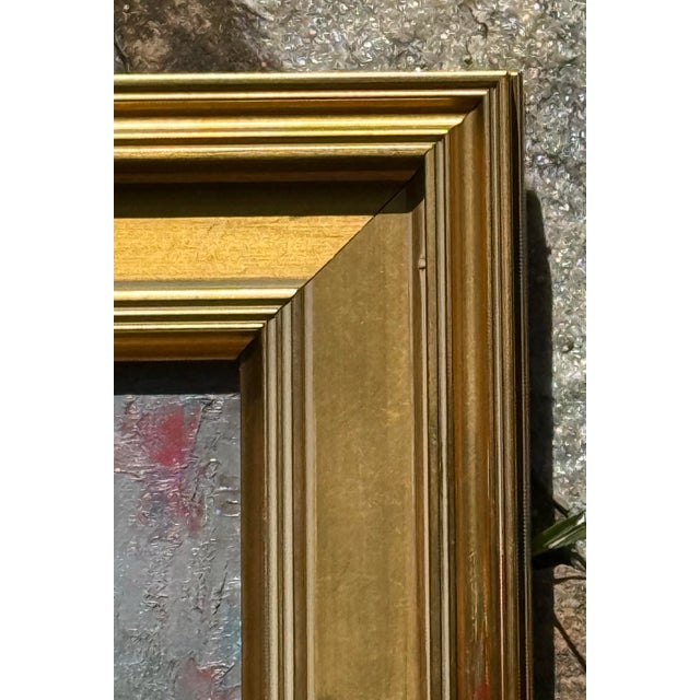 Contemporary Gold Wood Framed Oil on Board Portrait ÄúBeagle PuppyÄù Artist Signed Pm For Sale In Washington DC - Image 6 of 12