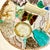 1950s Vintage Folk Art Boho Chic Lucite Encased Semi-Precious Stones Drinks Table With Butterfly Design For Sale - Image 17 of 17