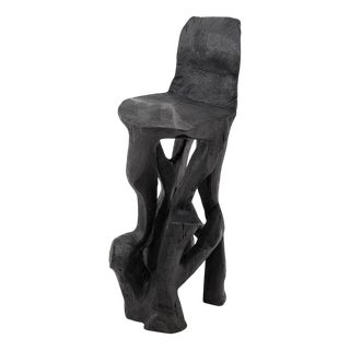 Makha Wood Sculptural Bar Chair by Logniture For Sale