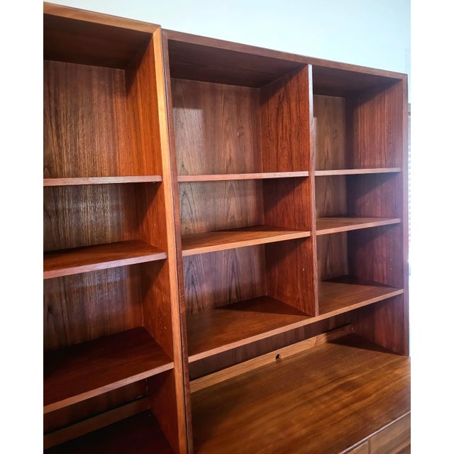 1960s Danish Teak Double Wall Unit by Erik Brouer for Brouer Mobelfabrik - Set of 2 For Sale - Image 9 of 12