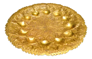 Moroccan Hand-Hammered Brass Tray