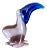 Purple and Cobalt Blue Mouth Blown Art Glass Pelican Figurine For Sale