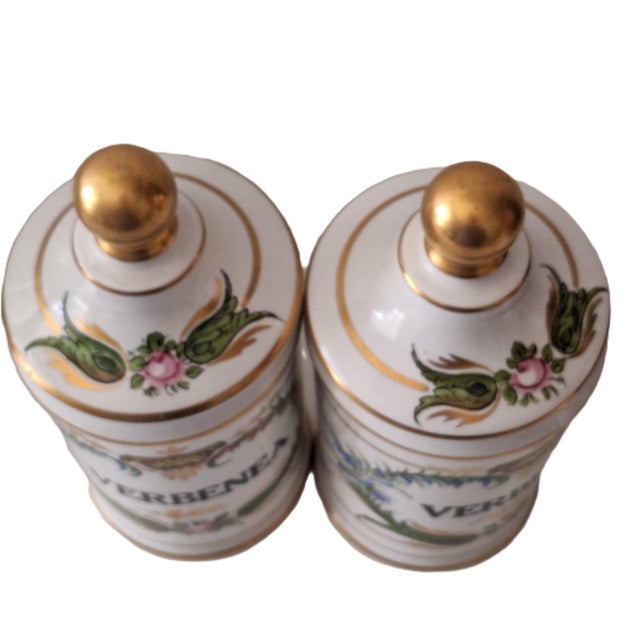 Mid 20th Century Mid 20th Century French Provence Style Carlin Comforts Pair of Apothecary Jars For Sale - Image 5 of 11